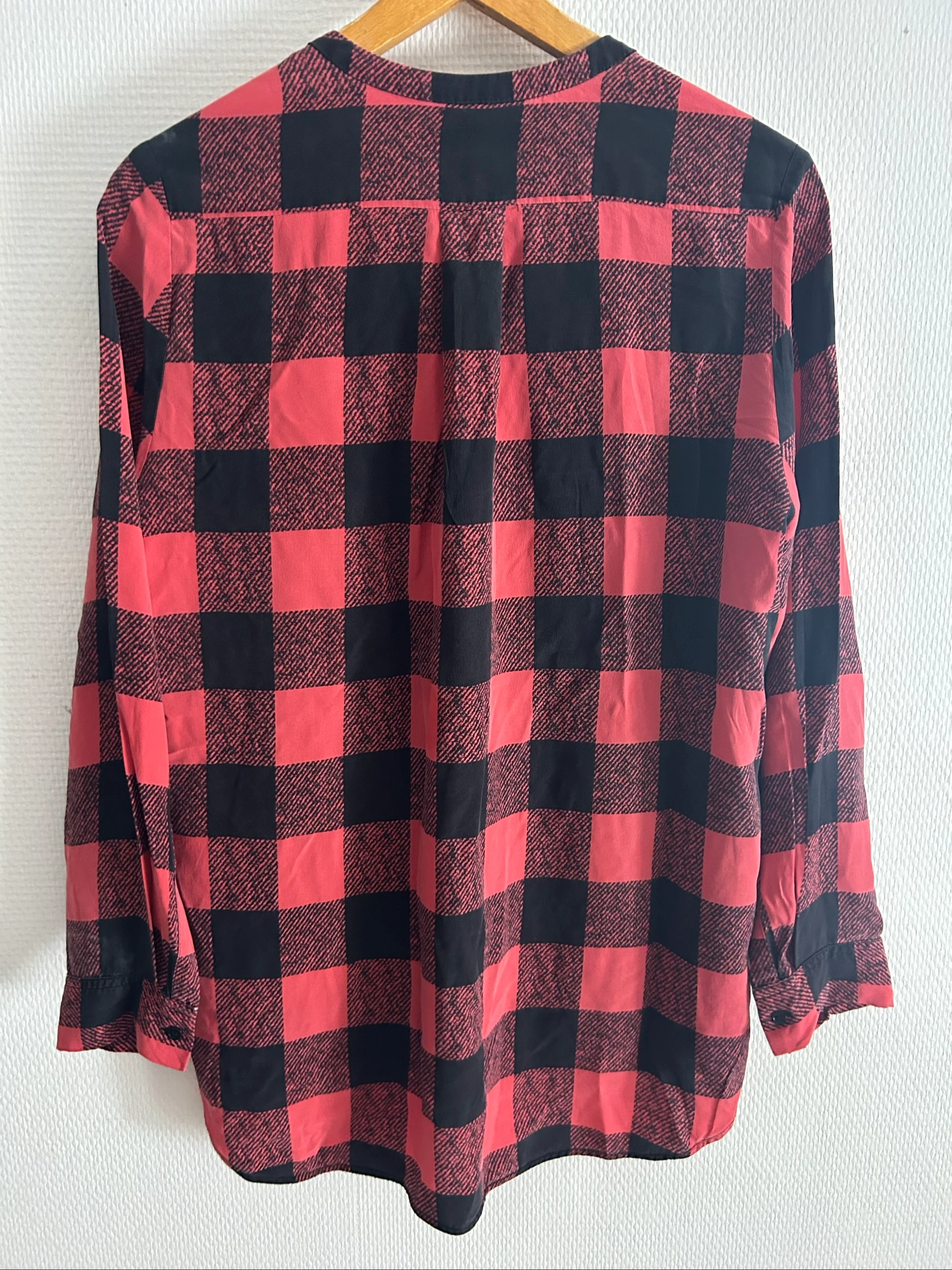 Camisa de seda a cuadros y detalles de terciopelo Sandro – Talla 1 (36) – photo 3